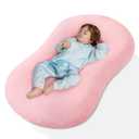 Muslin Baby Lounger Cover 1 Pack, Cotton Soft Breathable Infant Nest Slipcover, Envelope Closure, Compatible with Snuggle Me Loungers, Machine Washable, Cover Only, for Girls Boys(Pink)