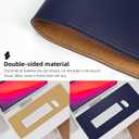 Leather Desk pad Protector, Large Desk mat with Natural Cork & PU Leather,Mouse pad,Non-Slip Office Desk Mat,Waterproof Desk Writing Pad for Office and Home (47in*23.7in, Blue)