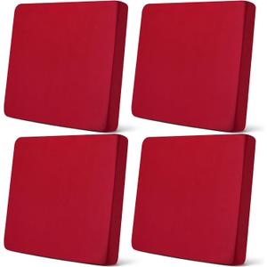 Newwiee Set of 4 Stretch Outdoor Patio Cushion Covers Sofa Couch Seat Chair Slipcovers Waterproof Cushion Cover Replacement Furniture Protector for Pets Washable(Seat Cover,Burgundy)