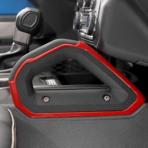 RAZPOY Center Console Dash Grab Handle Cover Trim Compatible with 2021-2024 Ford Bronco Interior Accessories, Red (Not for Bronco Sport)