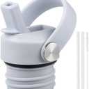 Straw Lid fits Hydro Flask Standard Mouth, 21 24 oz, Sports Flex Cap Water Bottle Accessories Replacement Top (Smoky Gray)