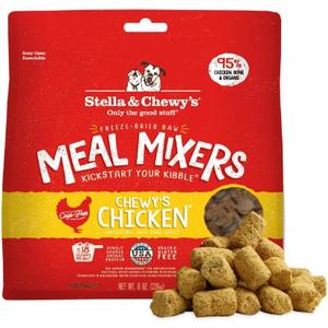 Stella & Chewy's Freeze Dried Raw Chewys Chicken Meal Mixers Dog Food Topper for Small & Large Breeds Grain Free, Protein Rich Recipe 8 oz Bag (EXP 09/20/27)