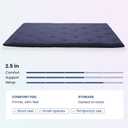 Syrinx Water Resistant Japanese Floor Mattress Futon, King Size 80"x76",  Navy Blue