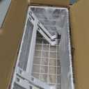 MaraFansie Basket with Hook, Grid Storage Basket, Over the Cabinet Door Organizer, Wire Hanging Basket with Hook Over the Railing, Under Sink Kitchen Cabinet, Pantry, Bathroom, White, 2 Pack