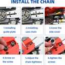 18 Inch Chainsaw Guide Bar and Chains 62 Drive Links, 3/8" LP Pitch, 050" Gauge, 18-Inch Replacement Chainsaw Chains Compatible with Husqvarna, Echo, Poulan, Craftsman and more (1 Bar + 3 Chains)