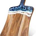 Charcuterie board with Resin and Acacia Wood Cutting Board, Charcuterie Accessories Cheese Serving Board Kitchen Gifts for Neighbour Useful Family Gifts, Board Only, 14"L x 8.6"W