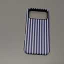 Jusy Compatible with MagSafe Striped Case for iPhone 17 Pro Max, Cute Aesthetic Striped Magnetic Phone Case, Soft TPU and Hard PC Protective Phone Cover for Women Girls（Matte） - Navy Blue