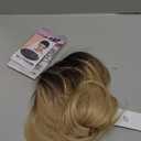 RENERSHOW Layered Blonde Bob Wigs for White Women with Bangs Straight Short Hair Wig Synthetic Ombre Blonde Highlight Bobo Haircuts 12inch Average Size Natural Daily Party Wig