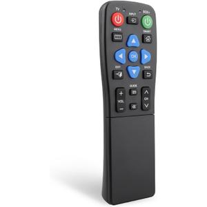 Big Button TV Remote Waterproof Control Remoto 4-in-1 Universal for Seniors with Learning Functions Easy to Use and Set Up for TV DVD/VCR/DVB Streaming Box Soundbar 2-Device Switching
