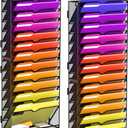 15-Tier Wall File Organizer, Wall File Holder Mesh Mail Organizer for Papers, Folders, Letters, Magazine Rack for Office Home Classroom, Black 2 Pack