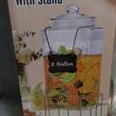 Drink Dispenser,2 Gallon Drink Dispensers for Parties,Beverage Dispenser with Stand,Glass Lid and Stainless Steel Spigot Leak-proof, Ideal for Lemonade,Juice, Tea, and Party Drinks