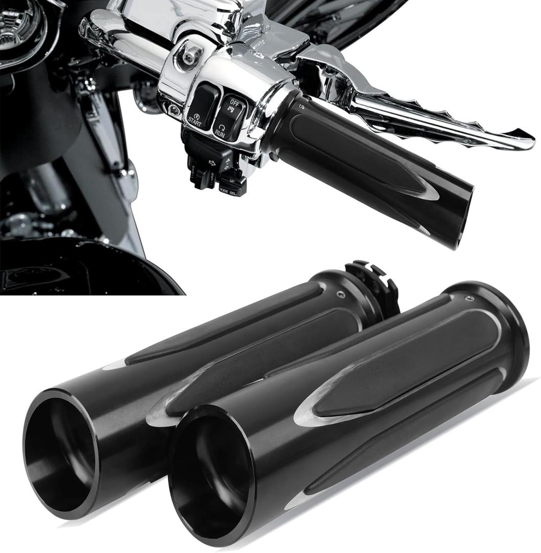 JMTBNO Motorcycle Grips 1" 25mm Handlebar Hand Grips Compatible with Harley Touring Road King Street Glide Electra Glide Road Glide Street Bobber Softail Fatboy