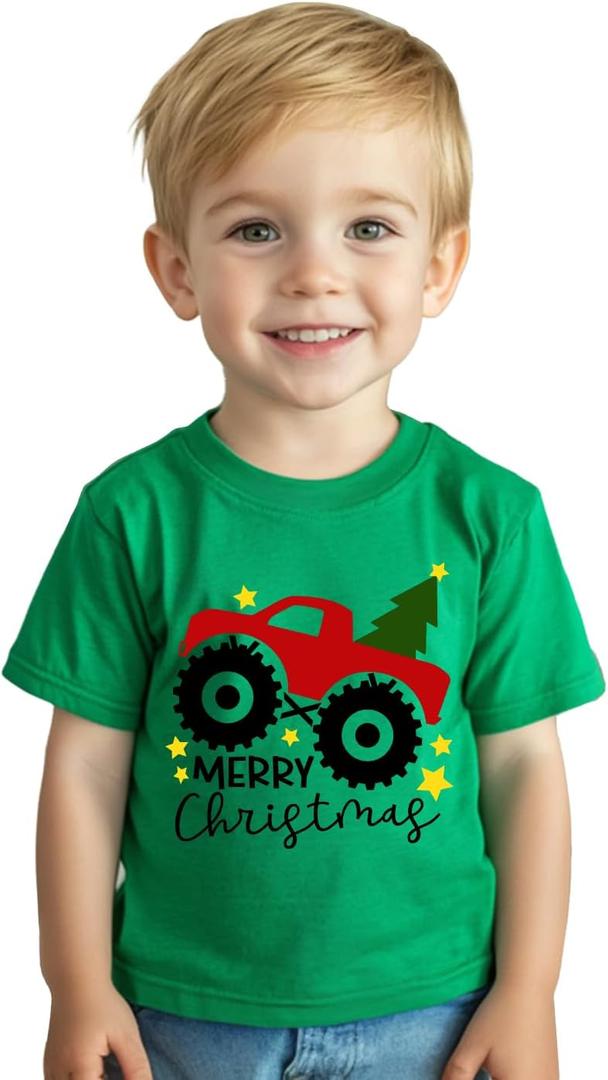 Toddler Boys Girls Christmas Shirt Kids Ugly Xmas T-Shirt Short Sleeve Cotton Tee Top 2-8 Years