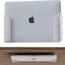 ELETIUO Clear Wall & Under Desk Laptop Mount HolderAdhesive & Screw in,1.02"/ 26 mm,Anti-Scratch Pads,Universal for MacBooks,Surface,Keyboards,Tablets,Switch &More