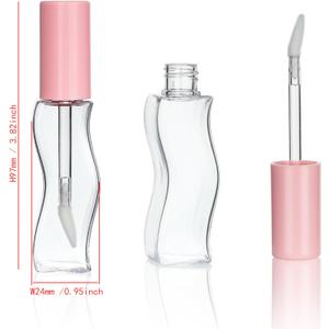 COSIDEA 7 pcs 15ml Pink Empty large size lip gloss tubes S-shaped lipgloss tube bottles for coconut oil liptin refill