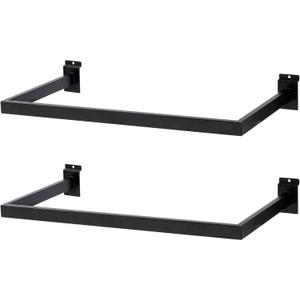 Slatwall U-Shaped Rectangular Tubing Hangrail - 24"x12", Slatwall Accessories and Hangers for Retail Display and Home Garment Storage (2)