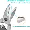 10 Inch Aviation Tin Snips, Heavy Duty Chrome Vanadium Steel Metal Cutter Shears for Cutting Sheet Metal, CR-V Straight Cut