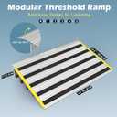 5" Rise Door Threshold Ramps for Doorways, Stable Yellow Edge, Aluminum Wheelchair Ramp for Home Steps, Adjustable Modular Entry Ramp for Scooters, Power Chairs, 880LBS Load Capacity