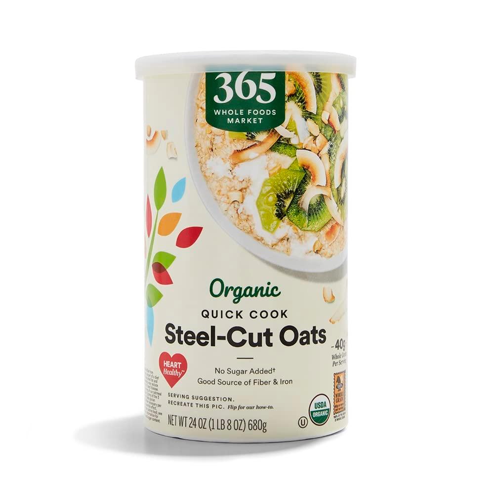 365 by Whole Foods Market, Organic Quick Cook Steel Cut Oats, 24 Ounce (EXP 09/24/27)