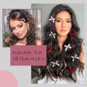3 x Satin Bow Hair Clips Silver Star Hair Clips Non Slip Small Hair Bows Coquette Cute Hair Accessories for Women