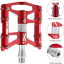 ROCKBROS 4 Bearings Mountain Bike Pedals MTB Padals Platform Flat Bike Pedals Aluminum Alloy 9/16"