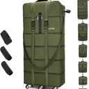 Expandable Foldable Luggage, 42'' Suitcase With Spinner Wheels, Rolling Duffel Travel Bag, Collapsible Luggage, With 2 Suitcase Handle Wrap and 2 Fixing Straps, 1 Shoulder Strap (Green)