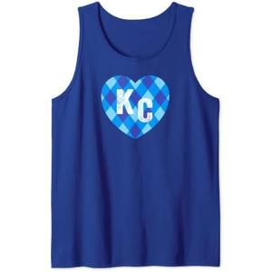 Kc Blue Heart KC Kansas City Love Style Cute Blue Kc Heart Tank Top XL