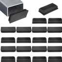 M METERXITY 20-Pack Tubing End Caps, 4 x 2 Inch Plastic Rectangle Hole Plugs Inserts for Chair Leg/Bar Stool/Fitness Equipment, Chair Glides Fence Plug Floor Protectors