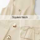 ZESICA 2026 Summer Casual Sleeveless Suit Vest for Women Square Neck Button Down Work Business Blazer Vests Waistcoat