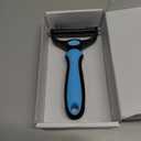 Docrok Pet Grooming Combo - Blue Deshedding Brush with Metal Comb for Detangling and Dematting Long, Matted Fur on Cats and Dogs