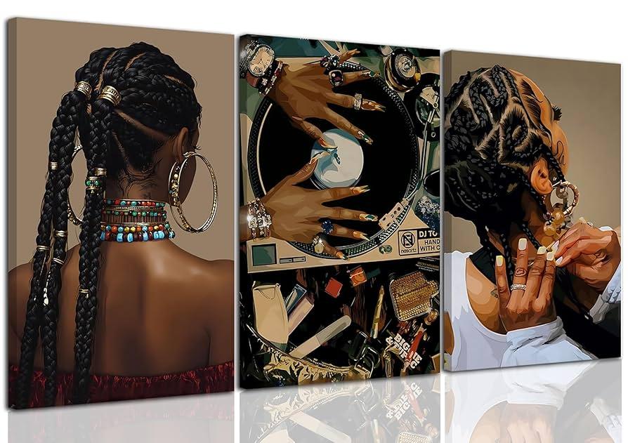 Wall Art Black Girl Canvas - Afrocentric Martini Y2K Poster