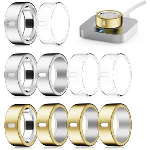 10 Pack Cover Compatible for Oura Ring 4/Gen 3 Heritage/Gen 3 Horizon,(NOT Compatible with Oura 4 Ceramic),Charging Directly,Rugged TPU Elastic Finger Protector for Workout Women Men-Size 7