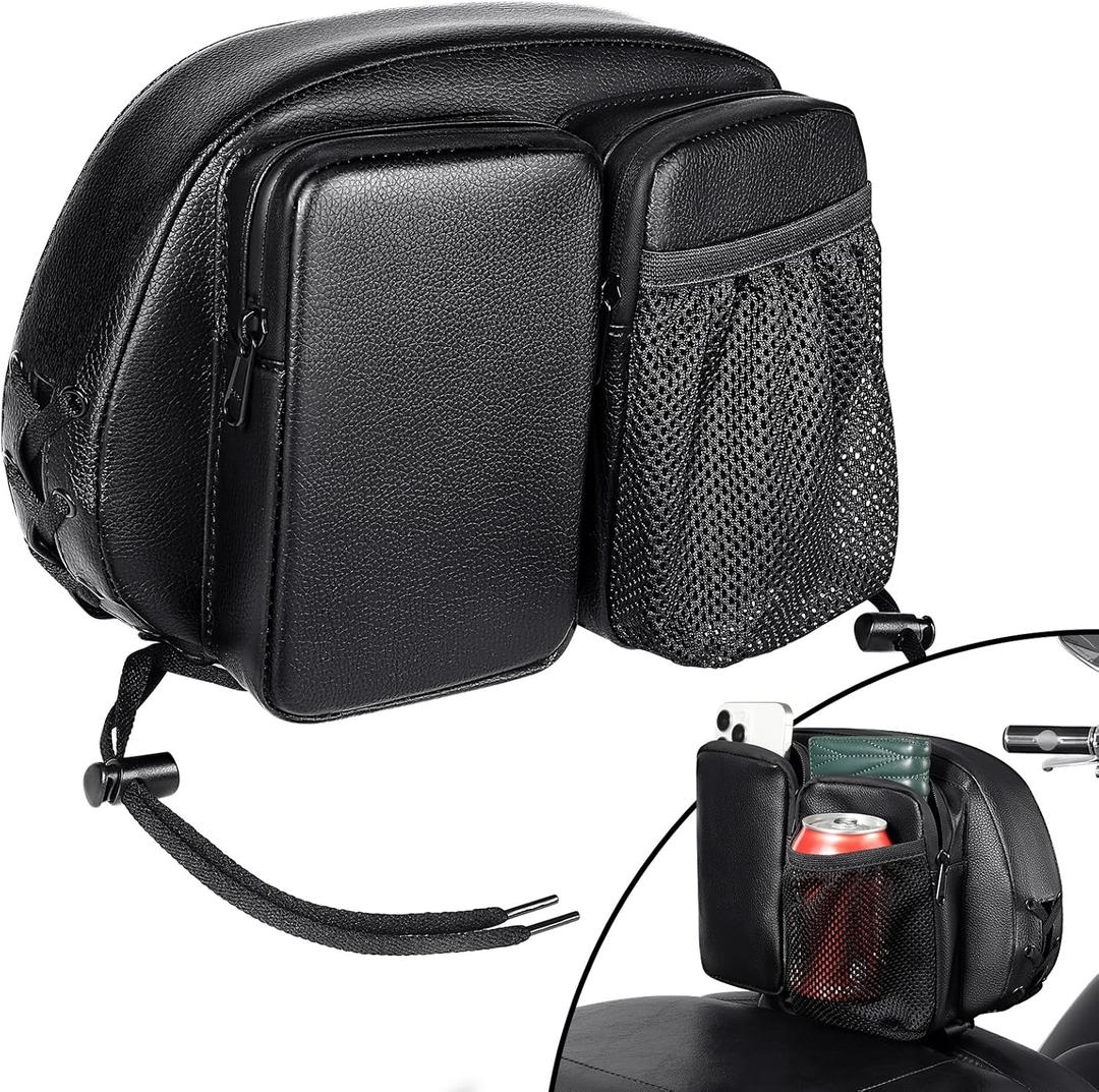 Benlari Rider Driver Backrest Bag, Driver Backrest Storage Bag, Rider Backrest Organizer Bag Fit for Harley Touring CVO Street Glide Road Glide Limited Softail Sportster Tri Glide Dyna