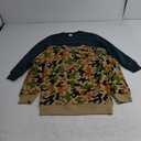 Essentials Boys' Fleece Crew-Neck Sweatshirts, Pack of 2, Dark Green/Green Camo, X-Large