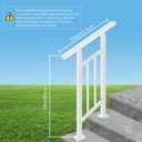 2-Step White Metal Handrail for Outdoor Steps