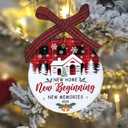 New Home New Beginning 2024 Christmas Ornament, Ceramic Ornament Housewarming Gift for Couple Family, Housewarming Gifts for New House, House Warming Gifts for New Home Owner