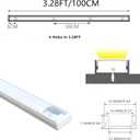 THMOOTHER Matte White 5-Pack 3.28FT Pre-Drilled Clip Free LED Strip U Channel Diffuser, Tight and Flush Mounted Under Cabinet Tape Track Aluminum Low Profile with UV Resistance Milky Cover (5)