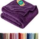Ultra Soft Fleece Blanket Throw Size - Flannel Fleece Luxury Throw Blanket - Lightweight for Couch Bed Chair - Thick, Warm and Breathable - All Season Cozy Anti-Static Microplush Bedding, Purple