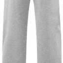 Lasjixion Men's Fleece Sweatpants Open Bottom Drawstring Hiking Jogger Workout Sweatpants for Men with Pockets (Gray, XL)