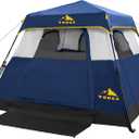 3/4 Person/6 Person Camping Tent Fast Cabin Tent with Instant Setup Tent, Weatherproof Tent Easy Quick Set Up & Pop Up in 60 Seconds with Rainfly Backpack for Family Camping,Upgraded Ventilation