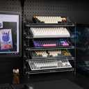 Bright Stone Acrylic Keyboard Display Stand,Mechanical Keyboard Storage Rack,Multilayer Acrylic Organizer,Desktop Shelf Holder for Customized Keyboard (5 Tiers,Short)