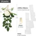 Wedding Aisle Decorations for Wedding Ceremony Set of 10 Pew Flowers for Church Chair Decorations Party Decor with Artificial Flowers Eucalyptus and Ribbons White