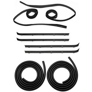WEILEITE Front Door Window Molding Rubber Felt Trim Seal Weather Stripping Kit Fit for GMC C1500 C2500 C3500 K1500 K2500 K3500 Jimmy Chevy C10 C20 C30 K10 K20 K30 Blazer Suburban V1500 R1500 Truck