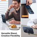 TORRAS Ultra Magnetic Ostand for iPhone 16 Pro Case [Fit for MagSafe] [Sturdy Stand & Ring Holder] Mil-Grade Shockproof Matte Anti-Scratch Slim Protective Kickstand Case, Navy Blue 6.3 inch