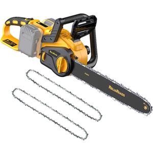 ReliaRoads 16-Inch Brushless Chainsaw, 40V (2 x 20V MAX) Cordless Battery Powered Chain Saw Kit (Includes 2 Chains) Compatible DeWALT Battery for Wood/Tree Cutting and Pruning (Battery Not Included)