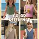 Oakgarden 4 Pack Girls Tank Tops Sleeveless Tees, 4-Color, 7-8 Years (Green)