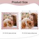 12x12 Picture Frame with Mat for 10x10, Wavy Edge Wooden Real Glass Photo Frame for Tabletop and Wall Hanging, Pink, 1 Pack