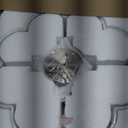 Semi Flush Mount Ceiling Lights, 4-Light 18" Ceiling Light Fixtures with Fabric Shade in Flower Shape, Brushed Nickel Farmhouse Drum Lighting for Nursery Bedroom Kitchen, AD-22009-4SF-SN