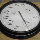 Large Outdoor Patio Clock - Waterproof Thermometer Combo, 24 Inch, Black