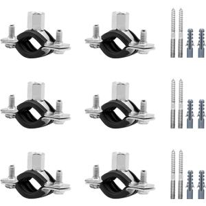 6 Pcs 1-1.2 Inch Split Ring Pipe Hanger, 26-30mm Heavy Duty Adjustable Pipe Bracket Clamp with Screw & Expansion Tube, Wall Ceiling Mount Combination Thread M8/M10 Metal Pipe Clamps
